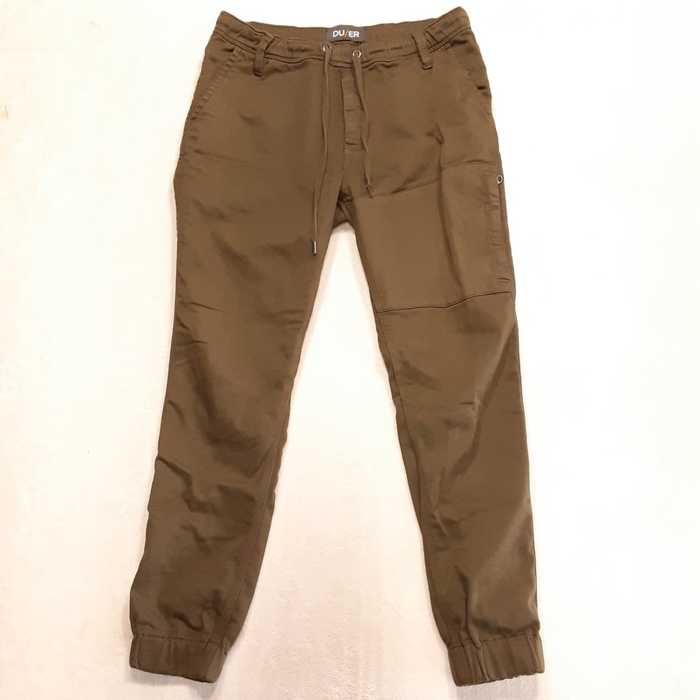 DU/ER Mens N2X Relaxed Taper Pants 31x29 Army Green No Sweat MJNR1100